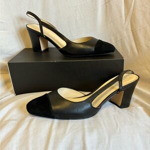 Marc Fisher Black Slingback Block Heels